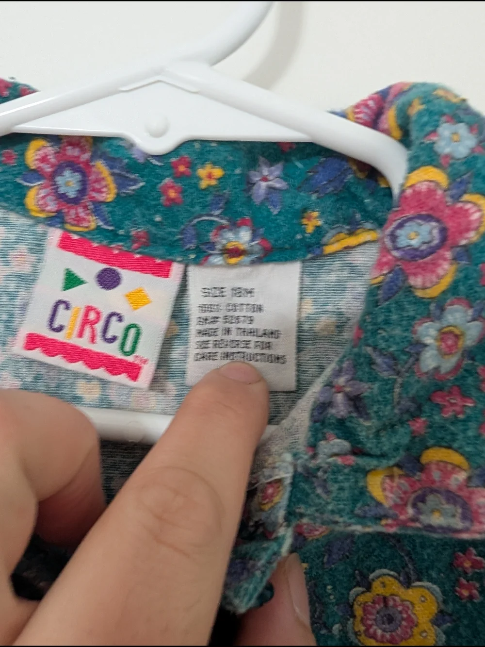 Vintage CIRCO 18M Floral Corduroy Dress & Teal Leggings Outfit Set